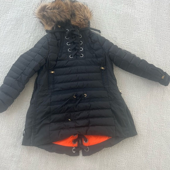 Black Quilted Jacket with Fur Trim - Picture 3 of 9